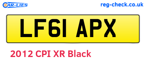 LF61APX are the vehicle registration plates.
