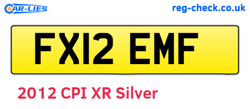 FX12EMF are the vehicle registration plates.