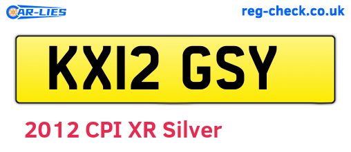 KX12GSY are the vehicle registration plates.