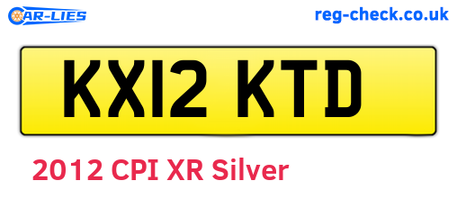 KX12KTD are the vehicle registration plates.
