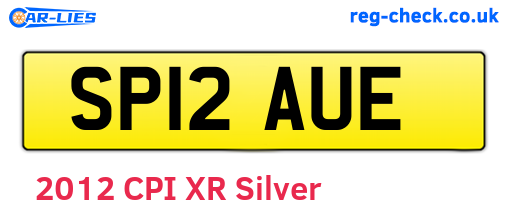 SP12AUE are the vehicle registration plates.