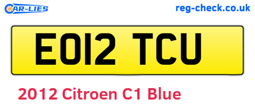 Blue 2012 Citroen C1 (EO12TCU)