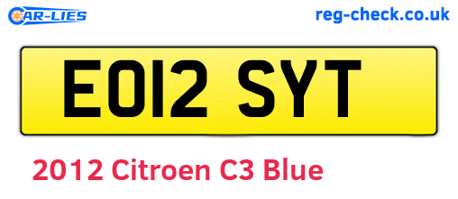 Blue 2012 Citroen C3 (EO12SYT)