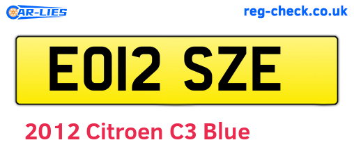 Blue 2012 Citroen C3 (EO12SZE)