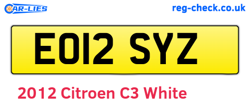 White 2012 Citroen C3 (EO12SYZ)