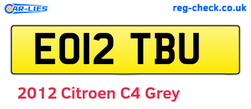 Grey 2012 Citroen C4 (EO12TBU)