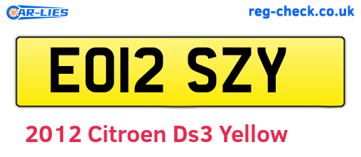 Yellow 2012 Citroen Ds3 (EO12SZY)