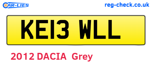 KE13WLL are the vehicle registration plates.