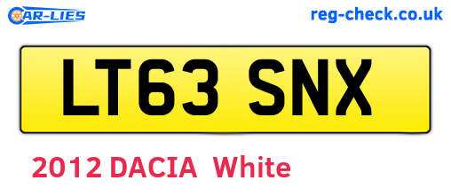 LT63SNX are the vehicle registration plates.