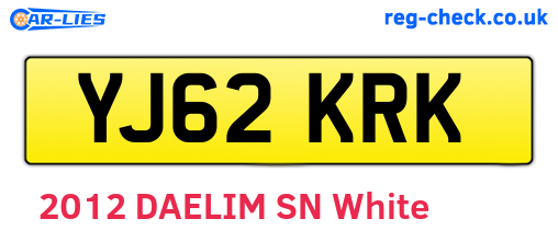 YJ62KRK are the vehicle registration plates.