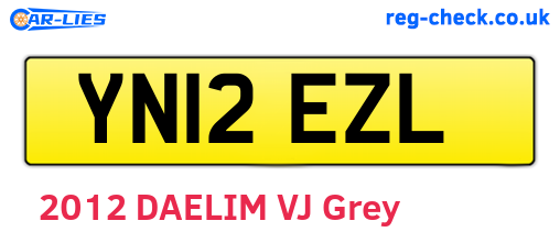 YN12EZL are the vehicle registration plates.