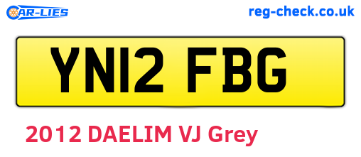 YN12FBG are the vehicle registration plates.