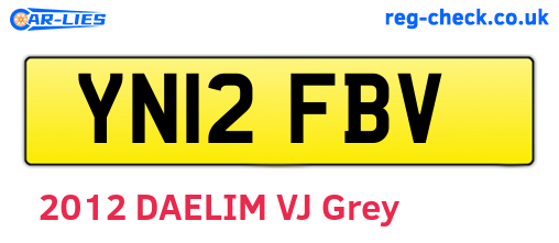 YN12FBV are the vehicle registration plates.