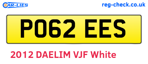 PO62EES are the vehicle registration plates.