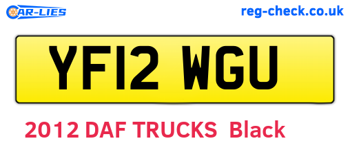 YF12WGU are the vehicle registration plates.