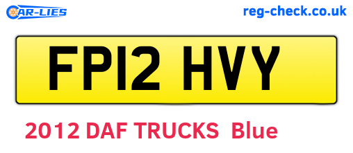 FP12HVY are the vehicle registration plates.
