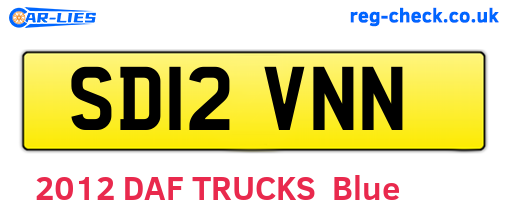 SD12VNN are the vehicle registration plates.