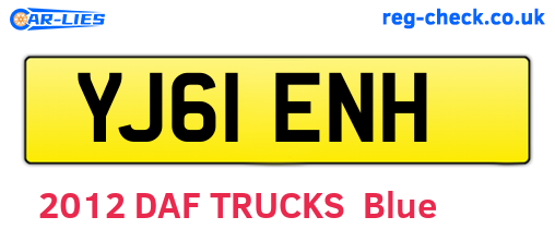 YJ61ENH are the vehicle registration plates.