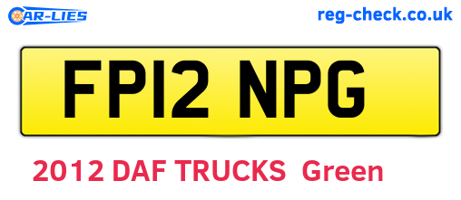 FP12NPG are the vehicle registration plates.