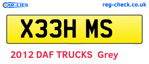 X33HMS are the vehicle registration plates.