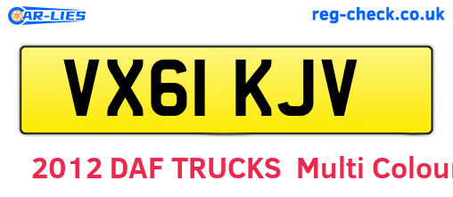 VX61KJV are the vehicle registration plates.