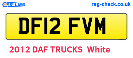 DF12FVM are the vehicle registration plates.
