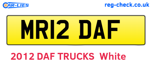 MR12DAF are the vehicle registration plates.
