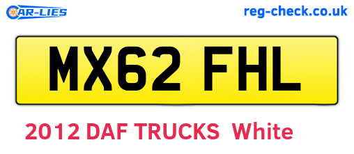 MX62FHL are the vehicle registration plates.