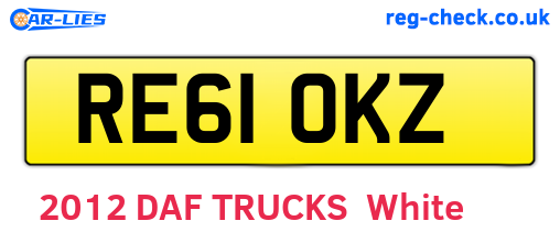 RE61OKZ are the vehicle registration plates.