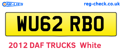 WU62RBO are the vehicle registration plates.