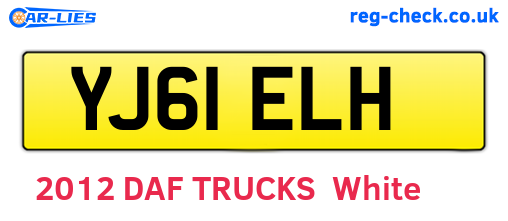 YJ61ELH are the vehicle registration plates.
