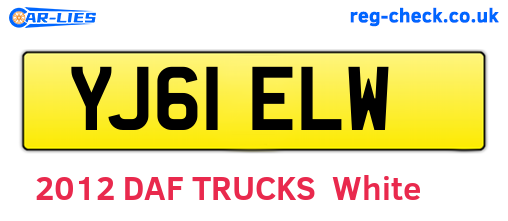 YJ61ELW are the vehicle registration plates.