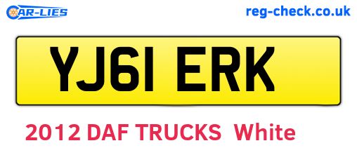 YJ61ERK are the vehicle registration plates.