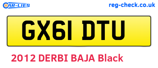 GX61DTU are the vehicle registration plates.