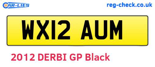 WX12AUM are the vehicle registration plates.