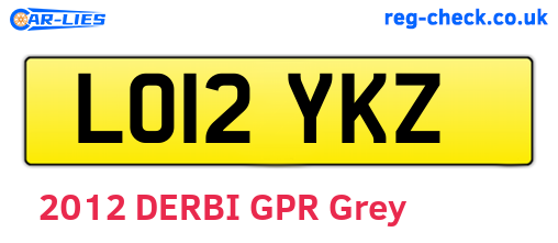 LO12YKZ are the vehicle registration plates.