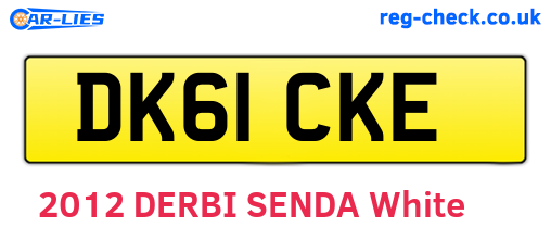 DK61CKE are the vehicle registration plates.