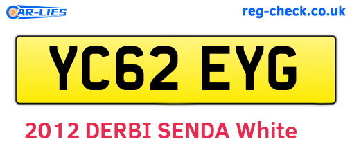 YC62EYG are the vehicle registration plates.