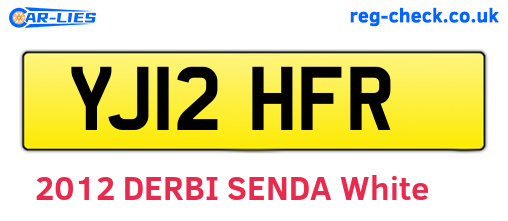 YJ12HFR are the vehicle registration plates.