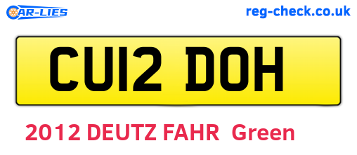 CU12DOH are the vehicle registration plates.