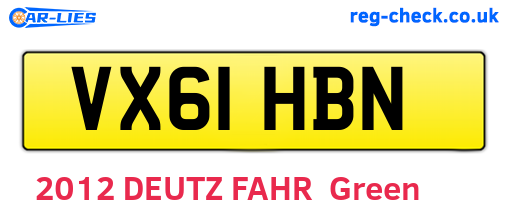VX61HBN are the vehicle registration plates.