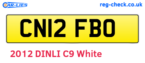 CN12FBO are the vehicle registration plates.