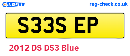 S33SEP are the vehicle registration plates.