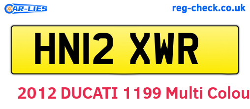 HN12XWR are the vehicle registration plates.