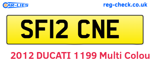SF12CNE are the vehicle registration plates.