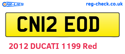 CN12EOD are the vehicle registration plates.