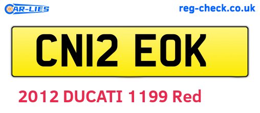 CN12EOK are the vehicle registration plates.