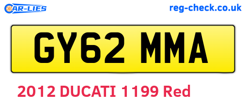 GY62MMA are the vehicle registration plates.