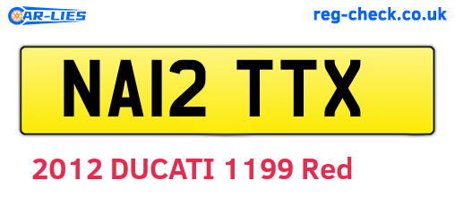 NA12TTX are the vehicle registration plates.
