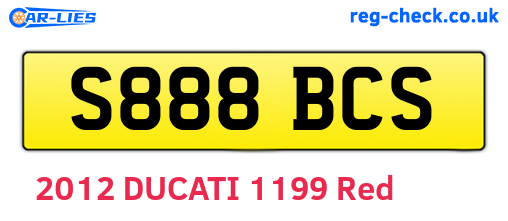 S888BCS are the vehicle registration plates.
